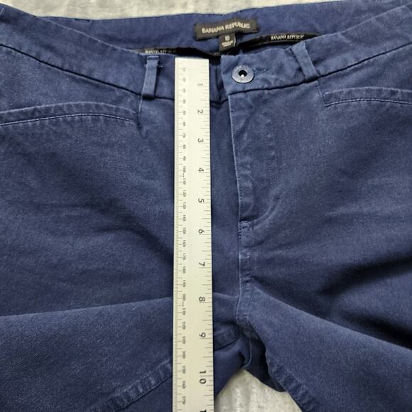Banana Republic Pants Womens 10 Blue Mid Rise Straight Crop Capri Chino Stretch - Picture 9 of 12